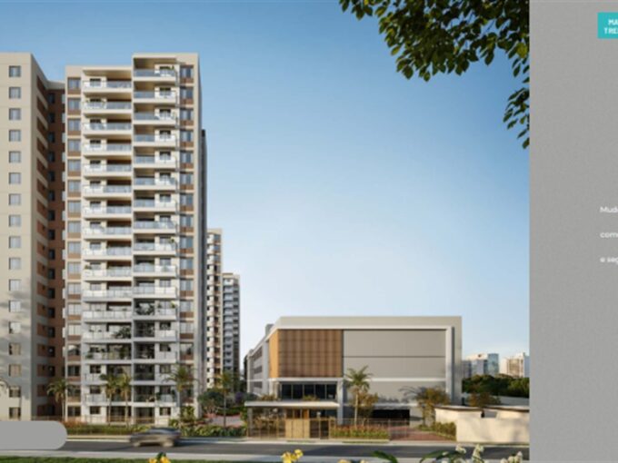 Fachada do Mood Guararapes, empreendimento de apartamentos de 3 quartos no Guararapes em Fortaleza